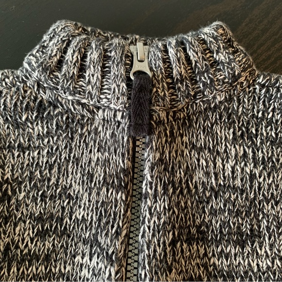 Unisex 24 Months CARTER’S Black White Marl Rag Sweater Pullover Half Zip EXC - Picture 4 of 15